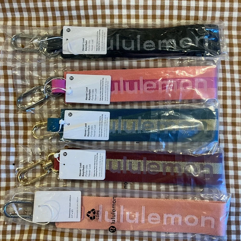 Lululemon Black and Gold Keychain